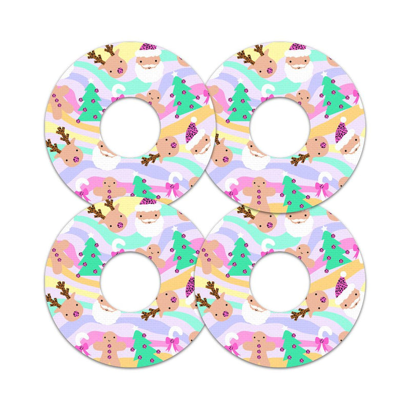 Peelz Christmas Pastel FreeStyle Libre 3 Plus & Lingo  Patch Tape - Pump Peelz Patch Medical Tape White Smoke 12-Pack (Set of 12 Patches),4-Pack (Set of 4 Patches),1-Single (1 Single Patch)