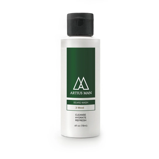 Artius Man 3 Wood Beard Wash – Luxury Hinoki, Sandalwood, and Oud Beard Cleanser (4 oz) Beard Wash Lavender