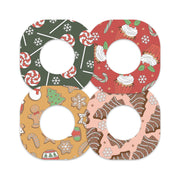 Peelz Christmas Treats Variety Dexcom G7 and Stelo Patch Tape - Pump Peelz Patch Medical Tape White Smoke 12-Pack (Set of 12 Patches),4-Pack (Set of 4 Patches)