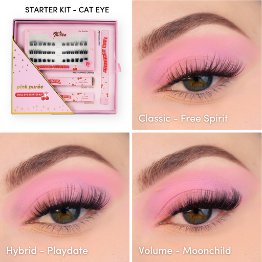 Pink Purée DIY Lash Starter Kit Light Pink Cat Eye