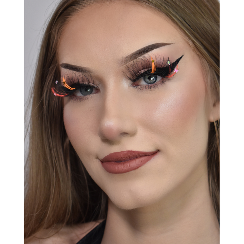 Lunautics Sorbet Sparkle - Faux Mink Glam Glitter & Rhinestone Glitter Lashes False Eyelashes Rosy Brown