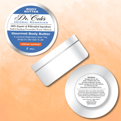 COLEHERBALS LLC 37 - Dr. Cole's Gourmet Body Butter - IMMUNE SUPPORT Herbal White Smoke
