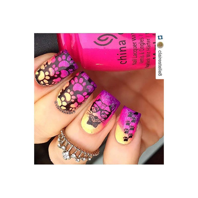 UberChic Beauty Furry Best Friends Stamping Plate Maroon