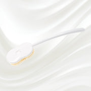 KOH-I-NOOR Beauty USA Natural Bristle Shower Back Brush - Long Handle for Full Back Exfoliation Bath & Body Brushes White Smoke