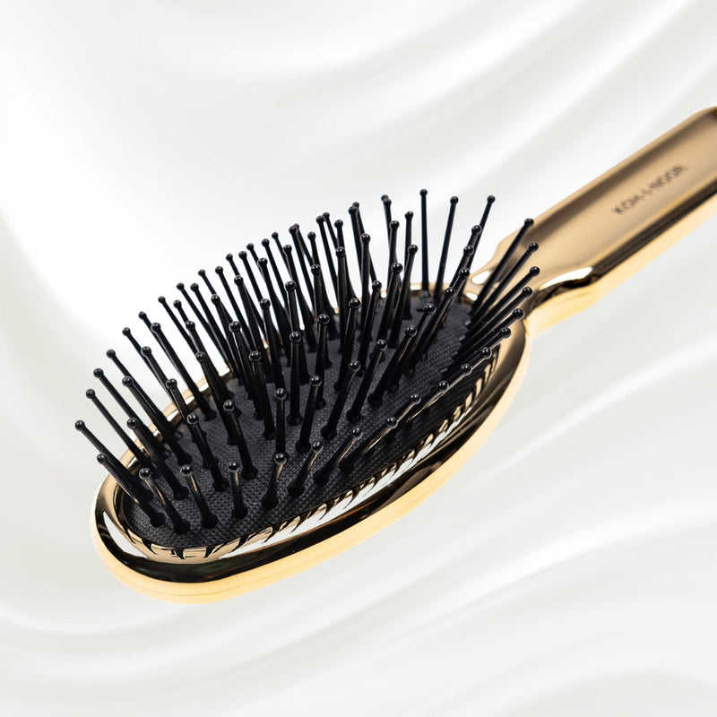 KOH-I-NOOR Beauty USA Metallic Pneumatic Oval Synthetic Pin Hairbrush Hair Brush Lavender Chrome / Small,Gold / Small,Chrome / Large,Gold / Large