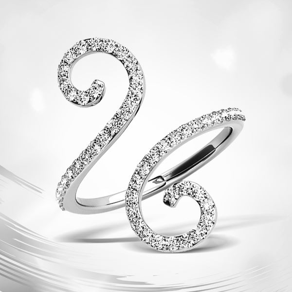 Bids.com 14k White Gold Diamond Open Flourish Style Ring (1/2 cttw) Rings White Smoke 3 / White Gold,3.5 / White Gold,4 / White Gold,4.5 / White Gold,5 / White Gold,5.5 / White Gold,6 / White Gold,6.5 / White Gold,7 / White Gold,7.5 / White Gold,8 / White Gold,8.5 / White Gold,9 / White Gold