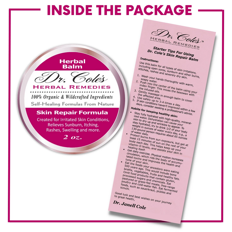 COLEHERBALS LLC 16 - Dr. Cole's Organic Skin Repair Herbal Balm Herbal White Smoke