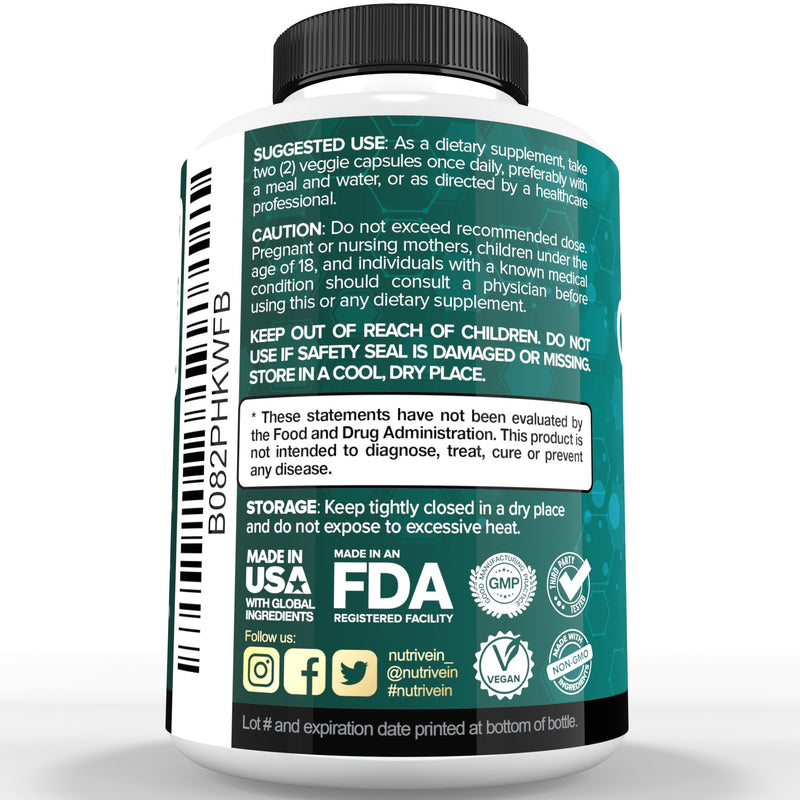 Nutrivein Nutrivein Zinc Quercetin Combined Supplement M6-W6D5-W1ZN White Smoke