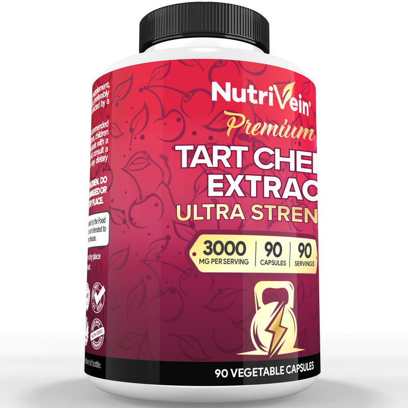 Nutrivein Nutrivein Premium Tart Cherry Capsules 3000mg - 90 Capsules VI-AGZV-6330 White Smoke