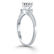 Bids.com 14k White Gold Bypass Swirl Diamond Halo Engagement Ring Rings White Smoke 4 / White Gold,4.5 / White Gold,5 / White Gold,5.5 / White Gold,6 / White Gold,6.5 / White Gold,7 / White Gold,7.5 / White Gold,8 / White Gold,8.5 / White Gold,9 / White Gold