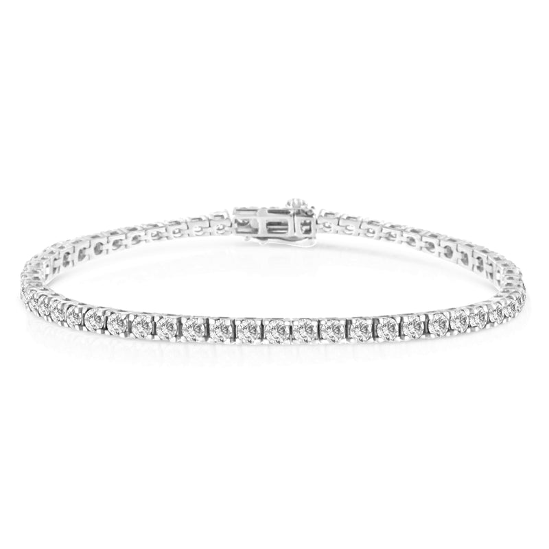 Bids.com 14K White Gold 5.00 Cttw Prong Set Lab Grown Round Diamond Classic Tennis Bracelet (F-G Color, VS2-SI1 Clarity) - 7.25" Bracelets White Smoke White.Gold / 7.25