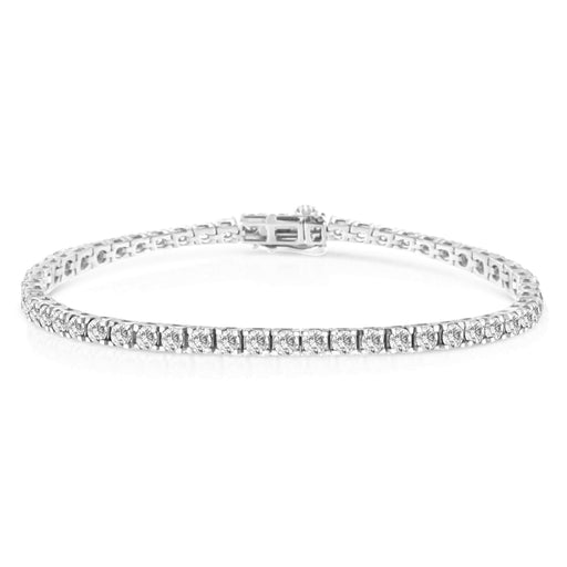 Bids.com 14K White Gold 5.00 Cttw Prong Set Lab Grown Round Diamond Classic Tennis Bracelet (F-G Color, VS2-SI1 Clarity) - 7.25" Bracelets White Smoke White.Gold / 7.25