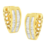 Bids.com 10K Yellow Gold 1/2 cttw Diamond Huggy Heart Hoop Earrings (I-J Clarity, I2-I3 Color) Earrings White Smoke Yellow.Gold / 0.5