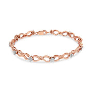 Bids.com 10K Rose Gold Plated .925 Sterling Silver 1/2 Cttw Diamond Infinity Link Tennis Bracelet (H-I Color, I2-I3 Clarity) -7â€ Bracelets White Smoke Rose.Sterling Silver / 7