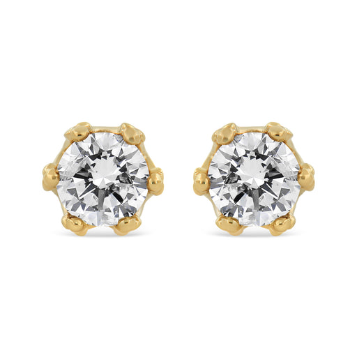 Bids.com 14K White Gold 1/2 Cttw Round Diamond Crown Stud Earring (I-J Color, I1-I2 Clarity) Earrings White Smoke White.Gold / 0.54,Yellow.Gold / 0.54
