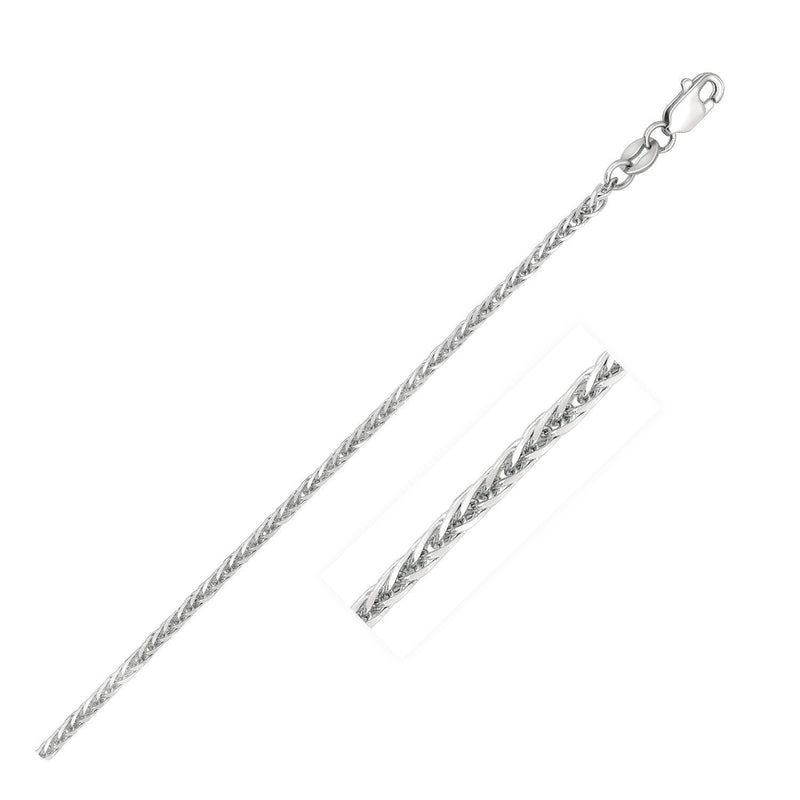 Bids.com 14k White Gold 1.8mm Square Wheat Chain Necklaces White Smoke 16 / White Gold,18 / White Gold,20 / White Gold