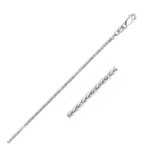 Bids.com 14k White Gold 1.8mm Square Wheat Chain Necklaces White Smoke 16 / White Gold,18 / White Gold,20 / White Gold
