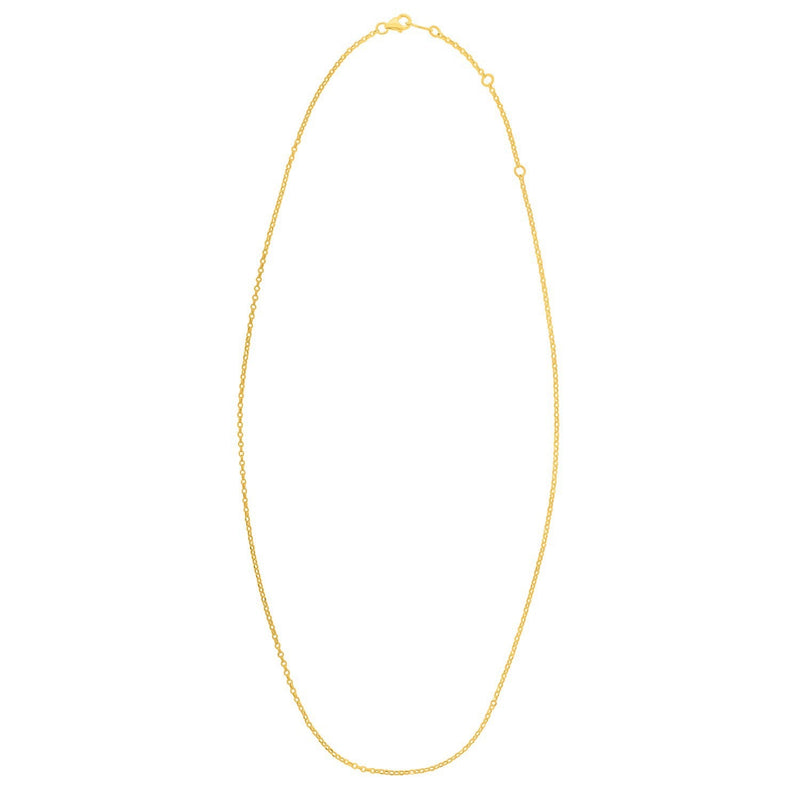 Bids.com Double Extendable Cable Chain in 14k Yellow Gold (1.40 mm) Necklaces White Smoke 18 / Yellow Gold