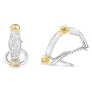Bids.com 14K Two-Toned Gold Round and Princess Cut Diamond Earrings (0.5 cttw, H-I Color, SI2-I1 Clarity) Earrings White Smoke YellowWhite.Gold / 0.5
