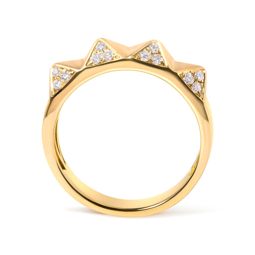 Bids.com 14K Yellow Gold 1/4 Cttw White Diamond Pyramid Band Ring (G-H Color, SI1-SI2 Clarity)- Size 7 Rings White Smoke 7 / Yellow.Gold