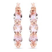 Bids.com 1.63 Carat Genuine Morganite and White Diamond .925 Sterling Silver Earrings Earrings White Smoke