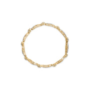 Bids.com 10K Yellow and White Gold 3.00 Cttw Diamond Cluster and Wave Link Bracelet (I-J Color, I1-I2 Clarity) - 7.25" Bracelets White Smoke YellowWhite.Gold / 7.25