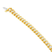Bids.com 14K Yellow Gold Round Cut Diamond Spiral Link Bracelet (3.00 cttw, H-I Color, SI2-I1 Clarity) Bracelets White Smoke Yellow.Gold / 7