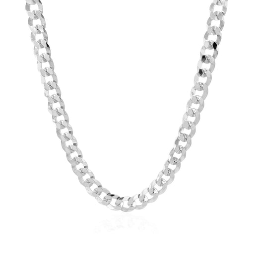 Bids.com 5.7mm 14k White Gold Solid Curb Chain Necklaces White Smoke 20 / White Gold,22 / White Gold,24 / White Gold,One / White Gold