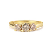 Bids.com 10K Yellow Gold 1.00 Cttw Champagne Diamond 3-Stone Band Ring (J-K Color, I1-I2 Clarity)  - Size 7 Rings White Smoke 5 / Yellow.Gold,8 / Yellow.Gold,6 / Yellow.Gold,9 / Yellow.Gold,7 / Yellow.Gold