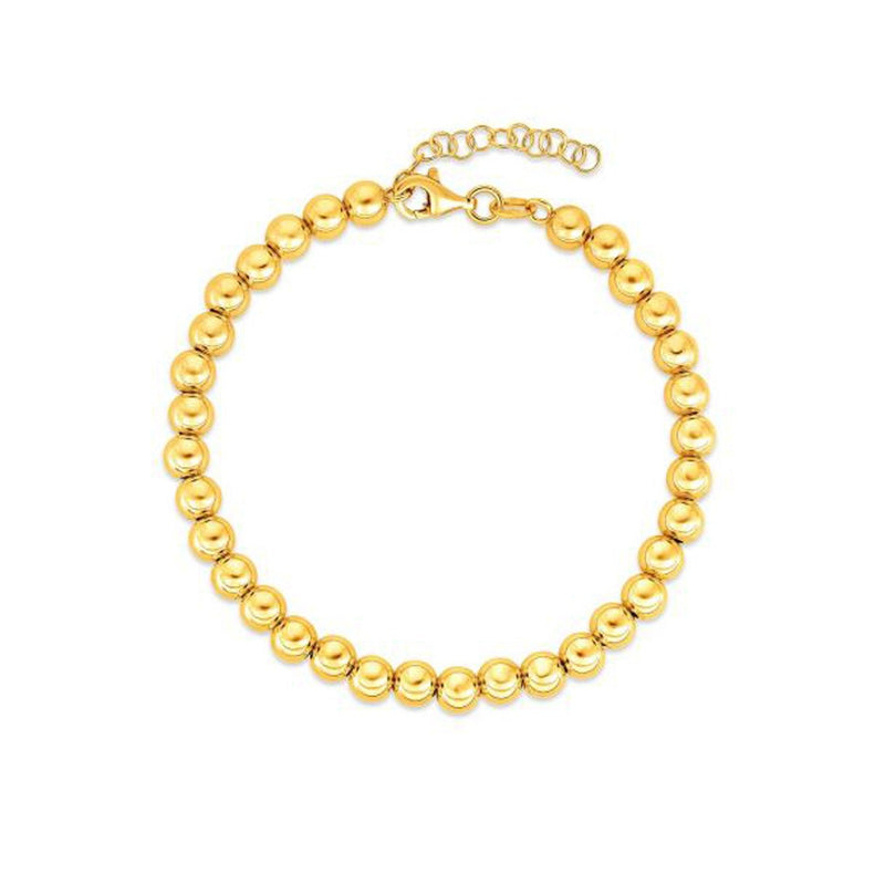 Bids.com 14k Yellow Gold Bead Chain Necklace(5mm) Necklaces White Smoke 18 / Yellow Gold