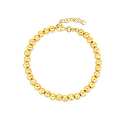 Bids.com 14k Yellow Gold Bead Chain Necklace(5mm) Necklaces White Smoke 18 / Yellow Gold