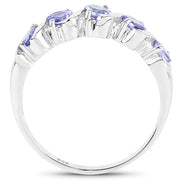 Bids.com 1.15 Carat Genuine Tanzanite .925 Sterling Silver Ring Rings White Smoke size 8.00,size 6.00,size 7.00,size 9.00,size 10.00