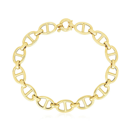 Bids.com 14k Yellow Gold High Polish Mariner Link Bracelet (8.8mm) Bracelets White Smoke 7.5 / Yellow Gold
