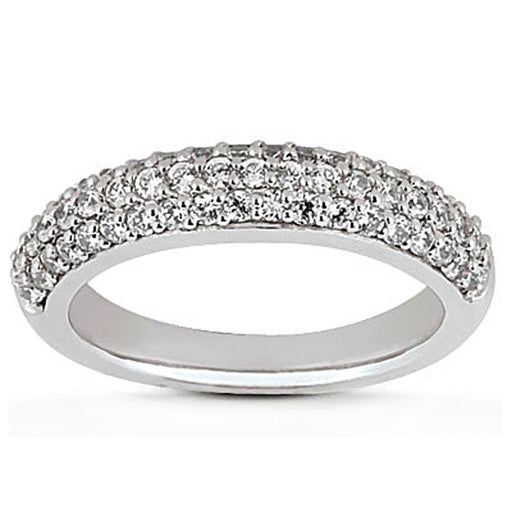 Bids.com 14k White Gold Triple Multi-Row Micro- Pave Diamond Wedding Ring Band Rings White Smoke 4 / White Gold,4.5 / White Gold,5 / White Gold,5.5 / White Gold,6 / White Gold,6.5 / White Gold,7 / White Gold,7.5 / White Gold,8 / White Gold,8.5 / White Gold,9 / White Gold