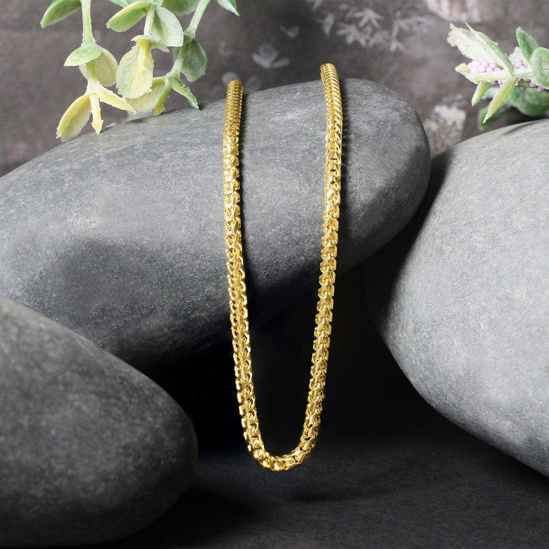 Bids.com 2.7mm 14k Yellow Solid Gold Diamond Cut Round Franco Chain Necklaces Black 20 / Yellow Gold,22 / Yellow Gold,24 / Yellow Gold