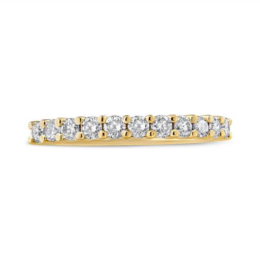 Bids.com IGI Certified 1/2 Cttw Diamond 10K Yellow Gold Prong Set Fluted Band Style Wedding Ring (J-K Color, I1-I2 Clarity) - Size 7 Rings Gray 7 / Yellow.Gold,6 / Yellow.Gold,8 / Yellow.Gold,9 / Yellow.Gold