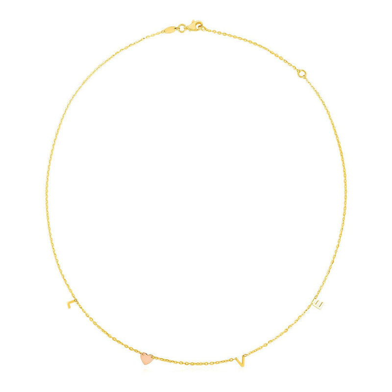 Bids.com 14k Two Tone Gold Love Necklace Necklaces White Smoke 18 / Two-Tone Gold