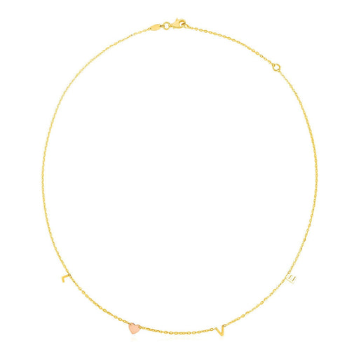 Bids.com 14k Two Tone Gold Love Necklace Necklaces White Smoke 18 / Two-Tone Gold