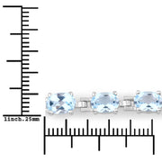 Bids.com 7.60 Carat Genuine Blue Topaz .925 Sterling Silver Bracelet Bracelets White Smoke size 10.00