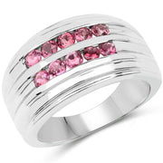 Bids.com 1.00 Carat Genuine Pink Tourmaline .925 Sterling Silver Ring Rings White Smoke size 6.00,size 8.00,size 7.00,size 9.00