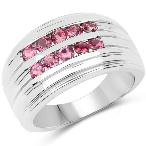Bids.com 1.00 Carat Genuine Pink Tourmaline .925 Sterling Silver Ring Rings White Smoke size 6.00,size 8.00,size 7.00,size 9.00