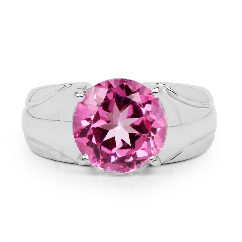 Bids.com 4.55 Carat Genuine Pink Topaz .925 Sterling Silver Ring Rings Light Gray size 7.00,size 6.00,size 8.00,size 9.00,size 5.00,size 10.00