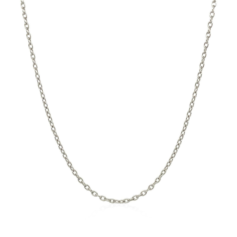 Bids.com 14k White Gold Round Cable Link Chain 1.5mm Necklaces White Smoke 16 / White Gold,17 / White Gold,18 / White Gold,20 / White Gold