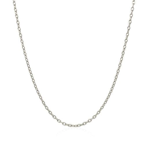 Bids.com 14k White Gold Round Cable Link Chain 1.5mm Necklaces White Smoke 16 / White Gold,17 / White Gold,18 / White Gold,20 / White Gold