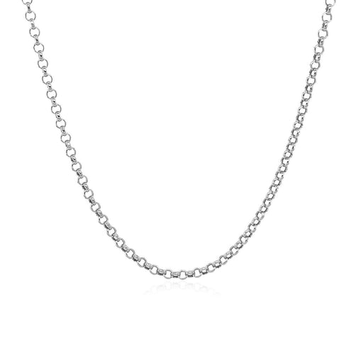 Bids.com 14k White Gold Rolo Chain 1.9mm Necklaces White Smoke 16 / White Gold,18 / White Gold,20 / White Gold