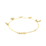 Bids.com 14k Yellow Gold 7 inch Bracelet with Polished Charms Bracelets White Smoke 7 / Yellow Gold