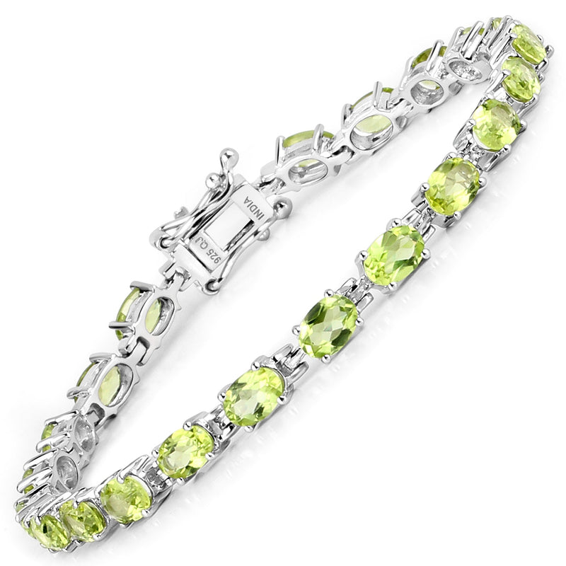 Bids.com 8.61 Carat Genuine Peridot .925 Sterling Silver Bracelet Bracelets White Smoke size 7.25,size 8.25,size 5.50,size 6.75,size 6.25,size 7.50,size 7.00