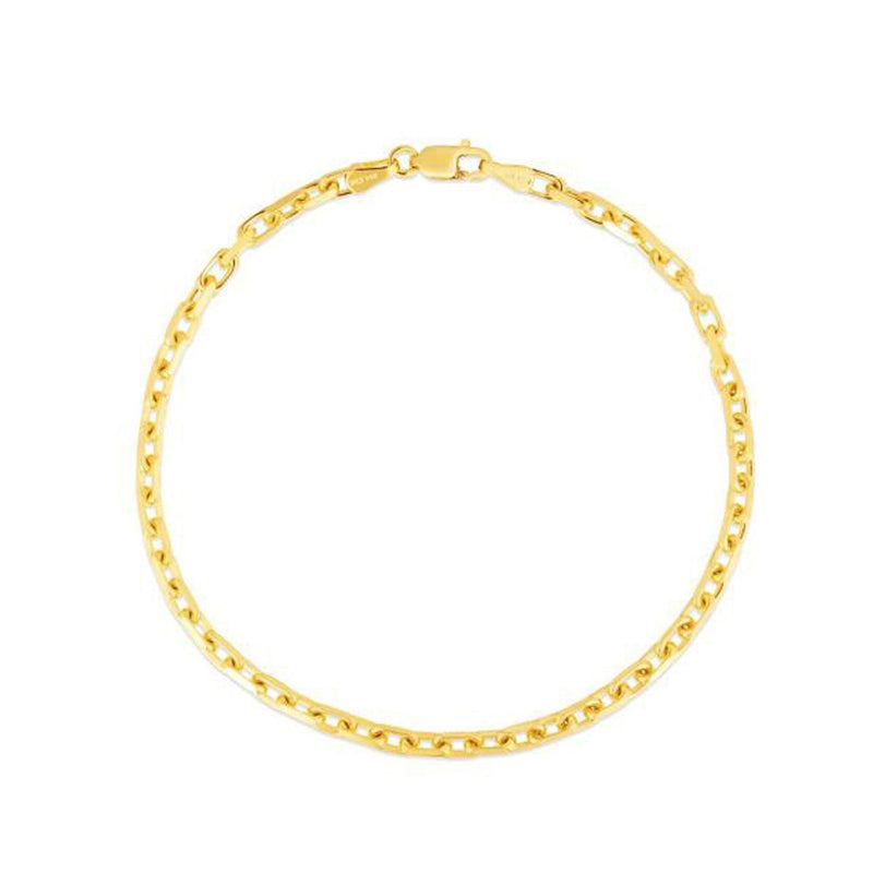 Bids.com 14k Yellow Gold French Cable Chain Bracelet  (2.50 mm) Bracelets White Smoke 7.25 / Yellow Gold