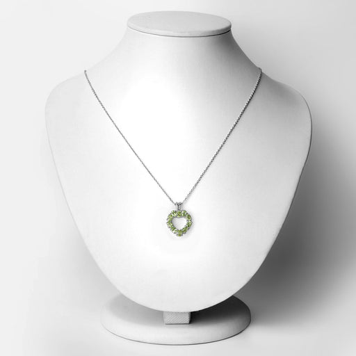 Bids.com 1.70 Carat Genuine Peridot .925 Sterling Silver Pendant Pendants White Smoke size 18.00