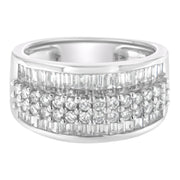Bids.com 14K White Gold Round and Baguette Diamond Ring (1 1/2 Cttw, F-G Color, SI1-SI2 Clarity) - Size 6-3/4 Rings Light Gray 7.25 / 14k White Gold,6.75 / White.Gold,7 / White.Gold,8 / White.Gold